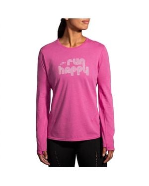 Brooks Distance 2.0 Long Sleeve Top - Pink