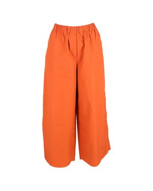 Max Mara Navigli Poplin Palazzo Pants - Orange