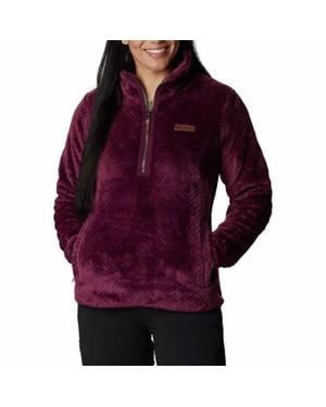 Columbia Fireside Sweatshirt Marionberry Sherpa Fleece 1/4 Zip Jzz548 - Purple