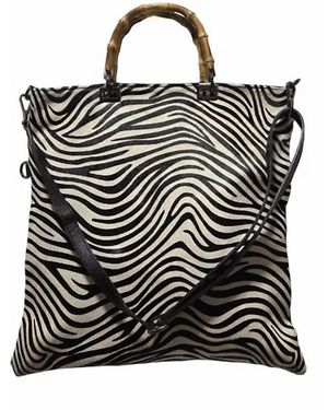 Charlie Leather Giorgia Xl Tote And Over Shoulder Bag - Black
