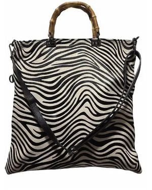 Charlie Leather Giorgia Xl Tote And Over Shoulder Bag - Black