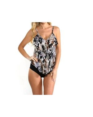 Magicsuit Skin Tight Rita Tiered Tankini Top - Black