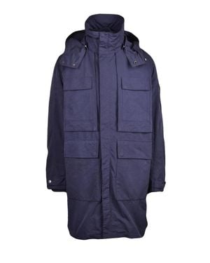 Add Garment Dyed Vintage Parka With Removable Lining And Functional Pockets - Blue