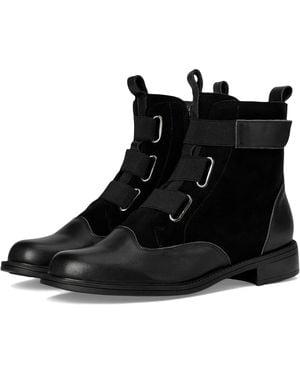 David Tate Club Boots W Leather Round Toe Ankle Strap Ver840 - Black