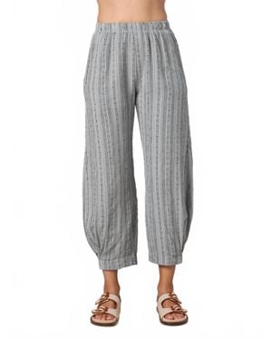cut-loose Side Pleat Pinstripe Lantern Pant - Gray