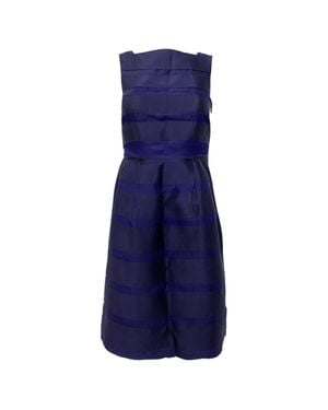 Carolina Herrera Striped Cocktail Dress - Blue