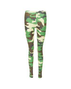 Junya Watanabe Camouflage Print Stretch Jersey Leggings - Green