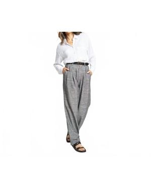 Oliver Logan Evanston Linen Blend Trouser - Gray