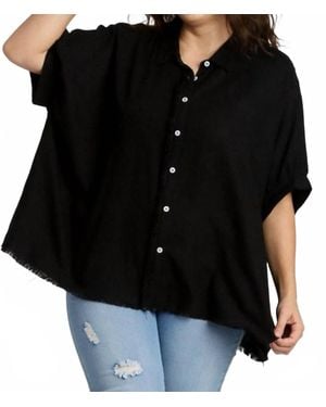 Umgee With Out Your Love Button Front Top - Black
