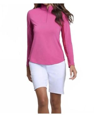 IBKUL Long Sleeve Mock Neck Top - Pink