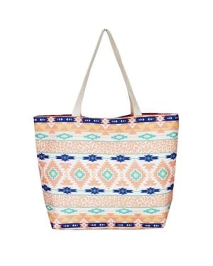 Judson & Co. Leopard & Aztec Print Canvas Tote Bag - Metallic