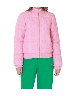 LoveShackFancy Andora Bomber Jacket - Red