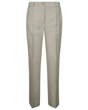 P.A.R.O.S.H. Tailored Straight-Leg Pants With Mid-Rise Waist - Gray