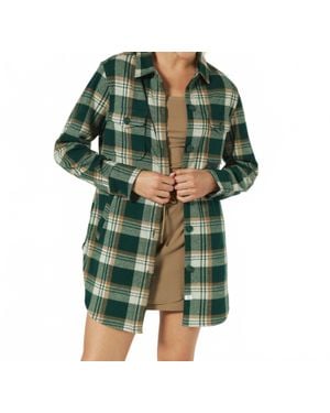 7 Diamonds Generation Plaid Soft Knit Shacket - Green