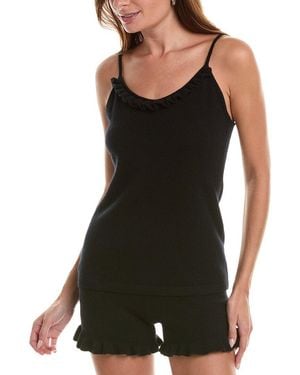 Sofiacashmere 2Pc Cashmere Cami & Short Set - Black