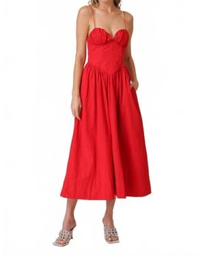 Line & Dot Carmin Maxi Dress - Red
