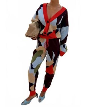Never Fully Dressed Abstract Cuff Jogger - Red