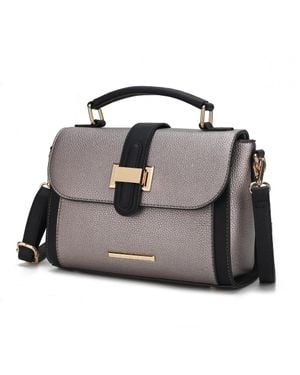 MKF Willa Color-Block Vegan Leather Shoulder Bag - Black