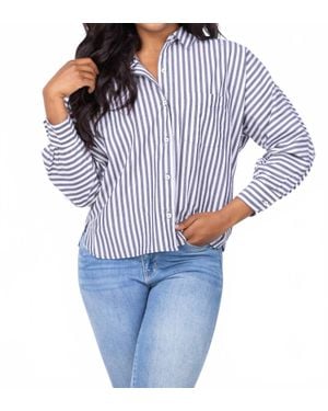 Lilla P Dolman Button Down Shirt - Blue