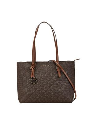 Michael Kors Signature Leather Tote Bag - Brown