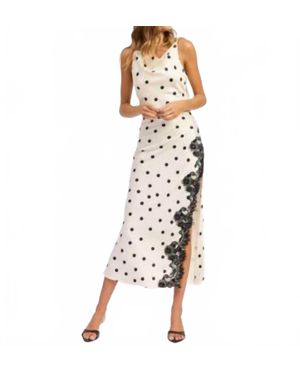 En Saison Abigail Polka Dot Maxi Slip Dress - Natural