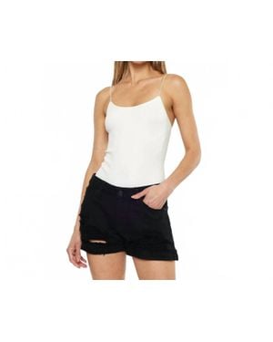 Kancan Denim Mid Rise With Rigid Ends Short - Black