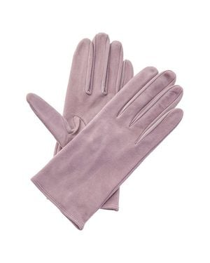 Portolano Silk-Lined Suede Gloves - Purple