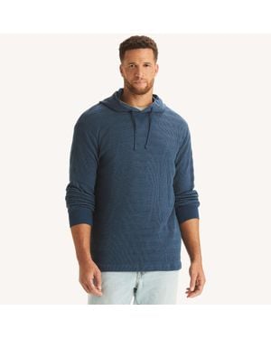 Nautica Big & Tall Waffle-Knit Hoodie - Blue