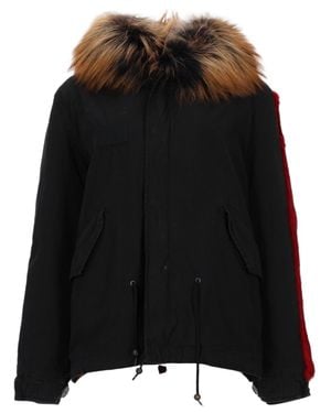 MR & MRS Parka With Voluminous Fur-Trimmed Hood And Distinctive Details - Black