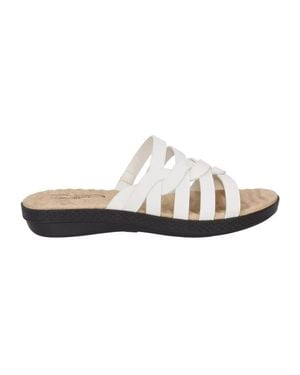 Easy Street Sheri Sandal Faux Leather Comfort Slides Htat533 - White