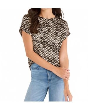 NIC+ZOE Lacy Diamonds Day Gloss Tee - Black
