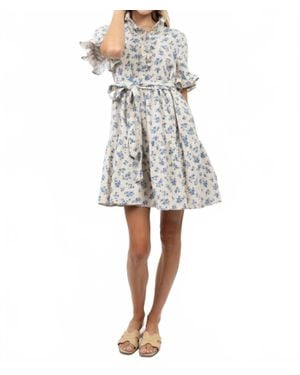 Ivy Jane Ditsy Gauze Mini Dress - Gray