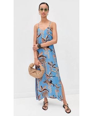 Las Sureñas Bali Tiger Ocean Silk Dress - White
