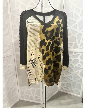 Berek Cheetah Print Text Tunic Dress - Metallic