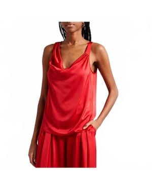 Ramy Brook Zoe Cowl Neck Tank Top - Red