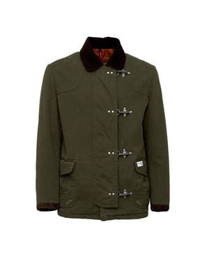 Fay Washed Archive Corduroy Collar Pocket Jacket - Green