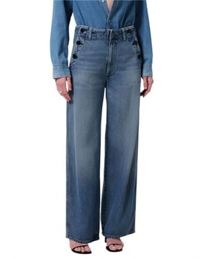 Citizens of Humanity Boardwalk Wide Leg Trouser Pants - Blue