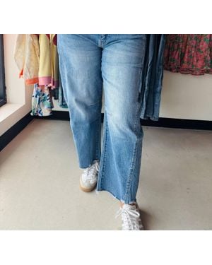 LOVERVET Kate High Rise Barrel Jeans - Blue
