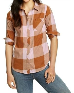Eddie Bauer Lightweight Forest Flannel Button Up Shirt - Orange