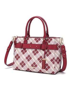 MKF Collection by Mia K Vivian Vegan Leather Satchel Handbag By Mia K - Gray