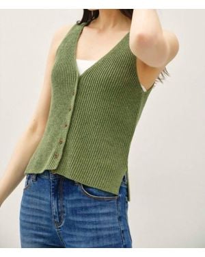 Be Cool Wool Blend Sweater Vest - Green