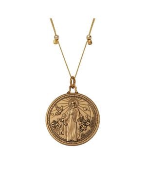 LIVY Mother Mary And Archangel Michael Protection Necklace - Metallic