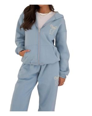 Bailey Rose Bow Sweat Set - Blue