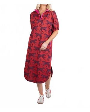 Emily Mccarthy Poppy Caftan Dress - Red