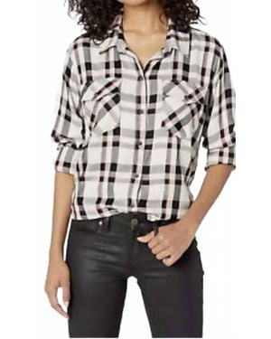 Sanctuary Plaid Button Down Shirt - Black