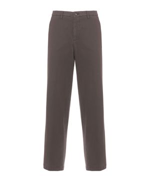 Briglia 1949 Jeangw Cotton-Blend Straight-Leg Pants - Gray