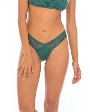 Indah Kenzi Crochet High 80's Bikini Bottom - Multicolor
