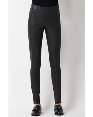 ecru Stretch Leather Legging - Black
