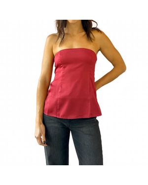 Sadie & Sage Romy Satin Tube Top - Red