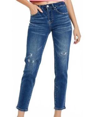 Risen Mid Rise Tapered Jeans - Blue